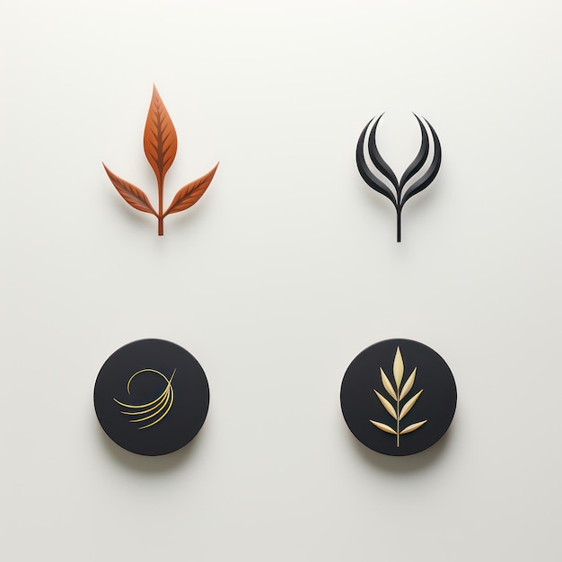 Minimalistic Logo Design and Variations on White Background