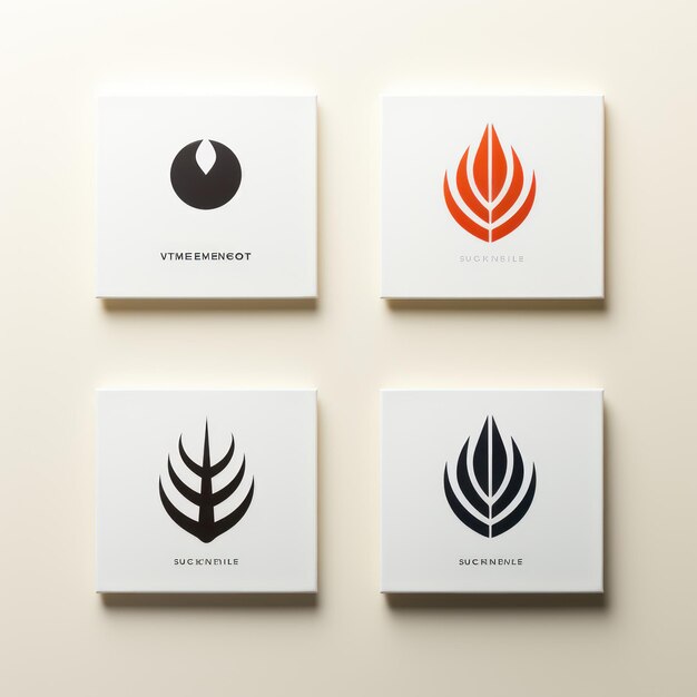 Photo minimalistic logo design and variations on white background