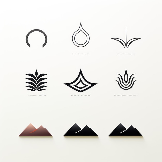 Minimalistic Logo Design and Variations on White Background