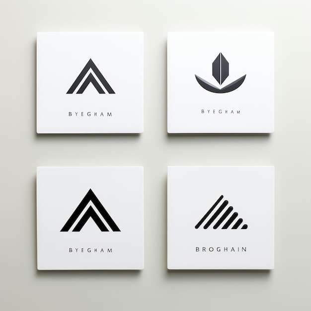 Minimalistic Logo Design and Variations on White Background