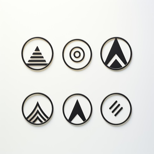 Minimalistic Logo Design and Variations on White Background