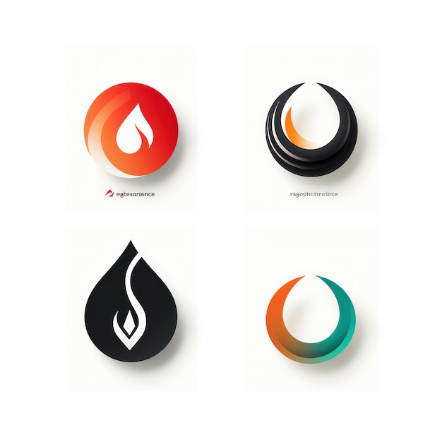 Photo minimalistic logo design and variations on white background