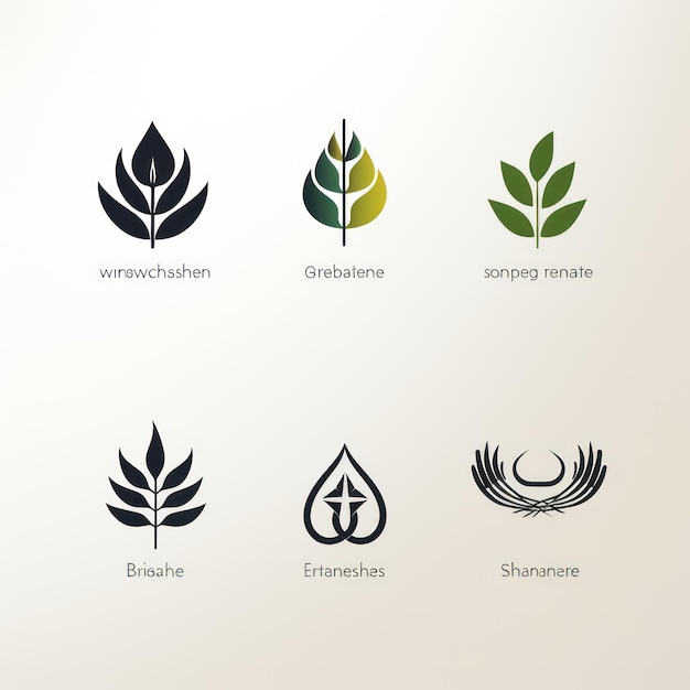 Minimalistic Logo Design and Variations on White Background