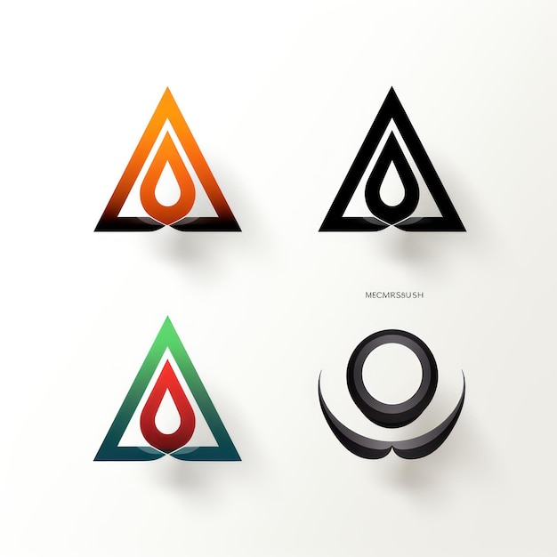 Photo minimalistic logo design and variations on white background