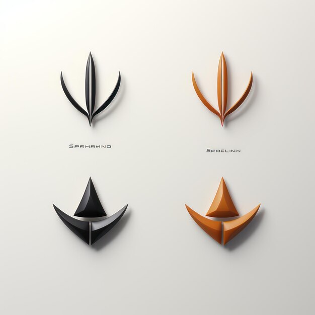 Minimalistic Logo Design and Variations on White Background