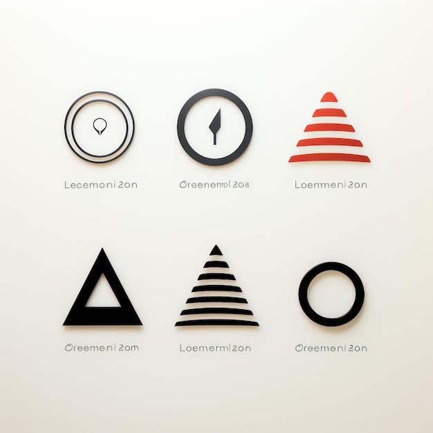 Minimalistic Logo Design and Variations on White Background