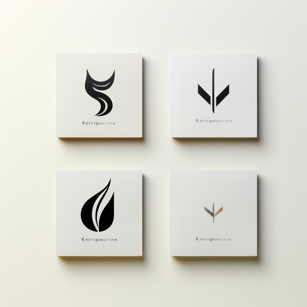 Minimalistic Logo Design and Variations on White Background