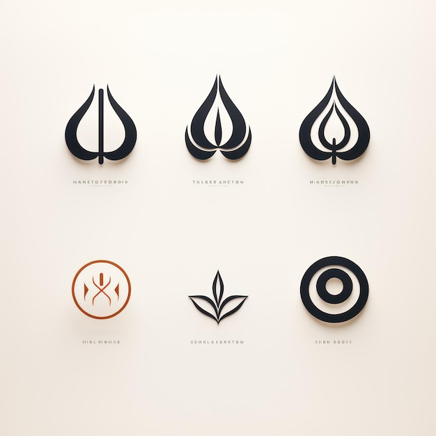 Minimalistic Logo Design and Variations on White Background