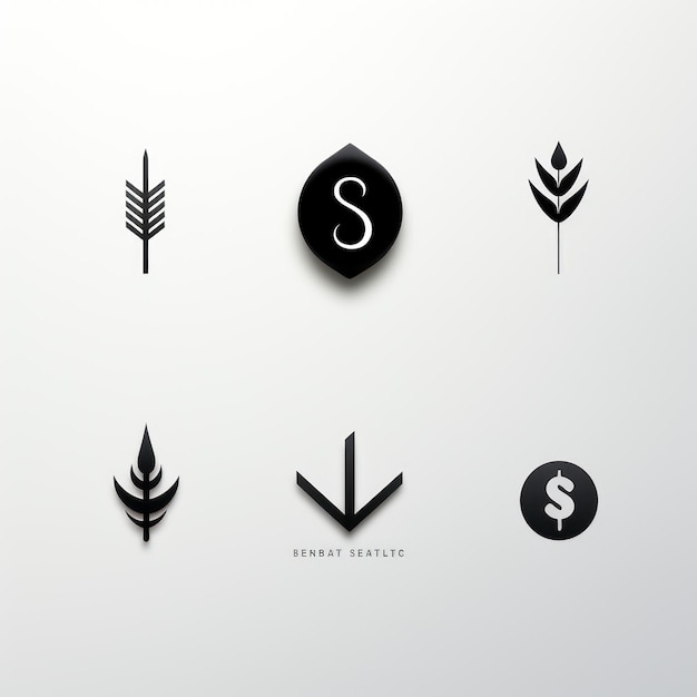 Minimalistic Logo Design and Variations on White Background