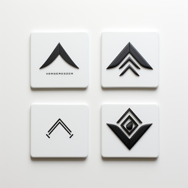 Photo minimalistic logo design and variations on white background