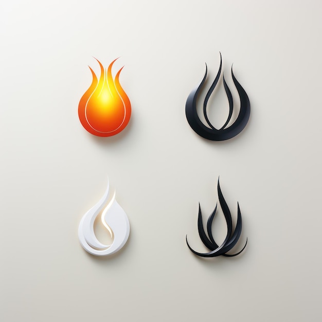 Minimalistic Logo Design and Variations on White Background
