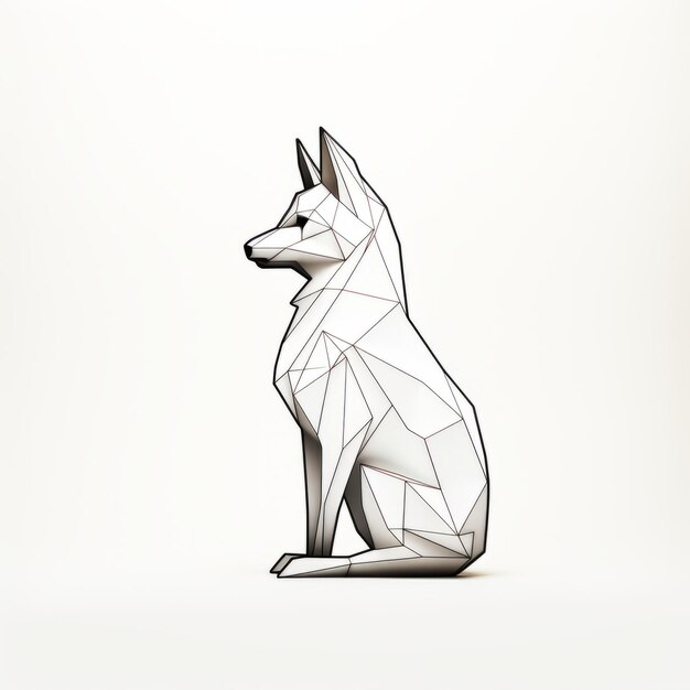 Photo minimalistic low poly dog silhouette vector illustration