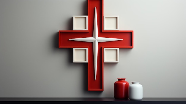 Photo minimalistic modernist cross design ai generated