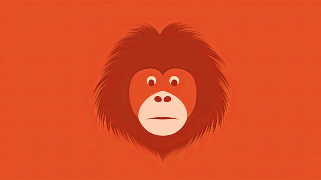 Minimalistic Orangutan Graphic Playfully Conceptual Furry Art