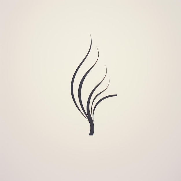 Photo minimalistic organic logo with linear tree and hair dandruff concept