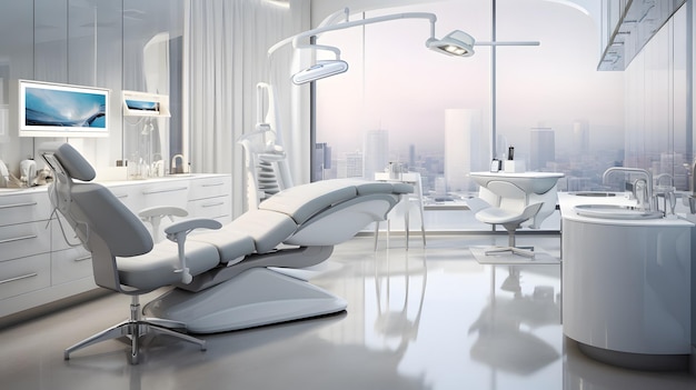 Minimalistic Orthodontic Space with Skyline View