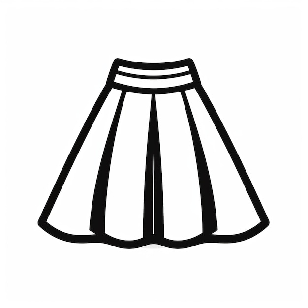 Photo minimalistic outlined skirt icon on white background