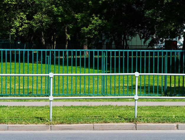 Minimalistic park fence landscape background