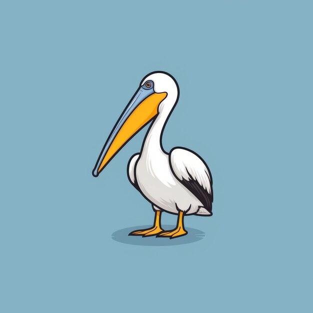 Minimalistic Pelican Cartoon Doodle