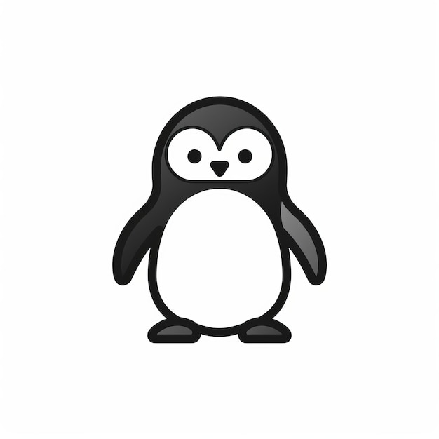 Минималистический контурный иконка пингвина 2d Линейный векторный дизайн