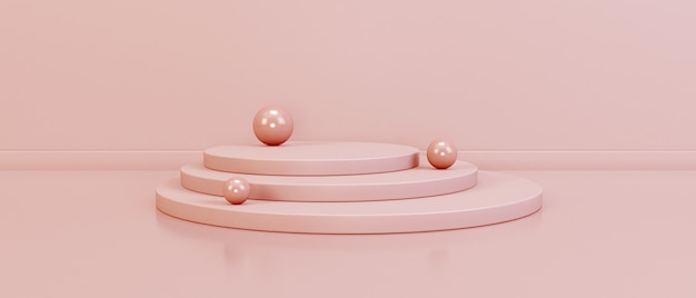 Minimalistic podium with spheres