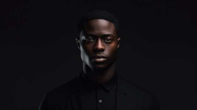Minimalistic Portrait of a Black Man AI Generated