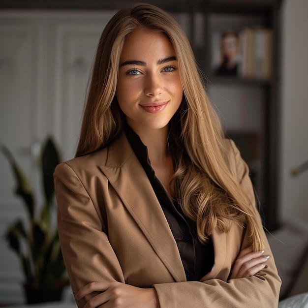 Minimalistic Portrait of a Stunning Model in work place