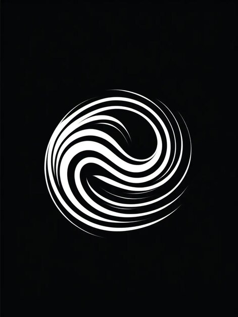 사진 검은색과 색의 미니멀리즘 순수 바람 파도 로고