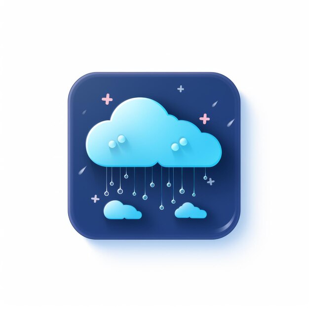 Minimalistic Rainy Weather Icon for Mobile App