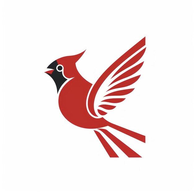 Minimalistic Red Cardinal Bird Logo In Monochromatic Graphic Design