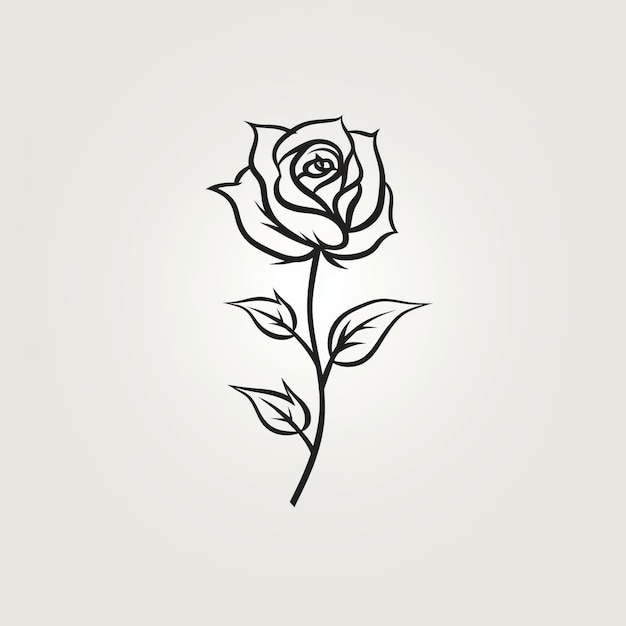 Minimalistic Rose Sketch Vector Design For Trendy Tiny Tattoos