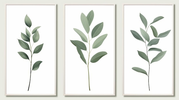 Foto set di poster botanici in stile scandinavo minimalista