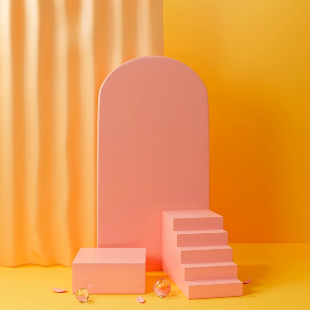 Photo minimalistic scene with 3d podium