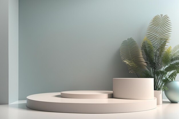 Minimalistic scene with 3d podium