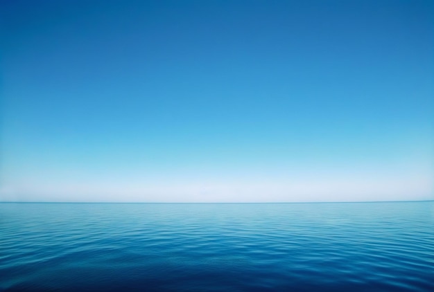 Minimalistic sea horizon under a blue sky Generative AI