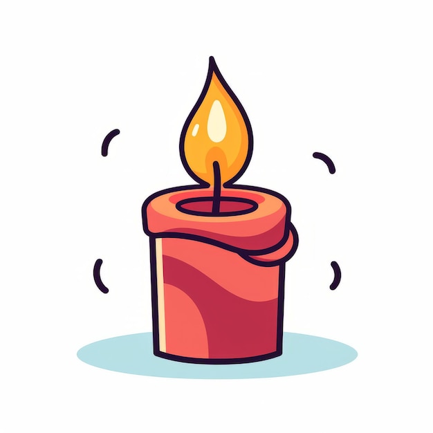 Photo minimalistic single candle flat icon on white background generative ai