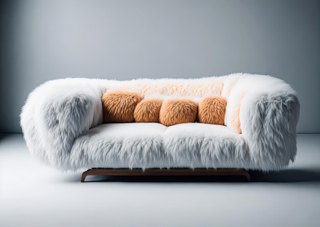 写真 ミニマリストの柔らかくふわふわしたソファ インテリア用の近代的な家具