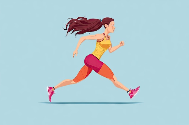 minimalistic style female running ai generative