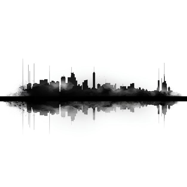 Minimalistic Style Horizon Made with Shadow of the City