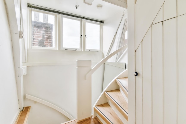 Minimalistic style staircase hall