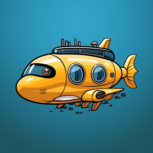 Photo minimalistic submarine cartoon logo