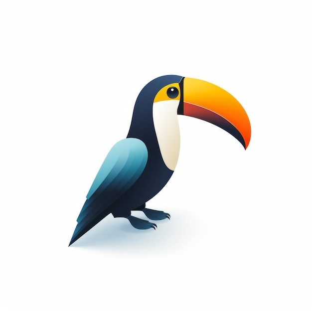 Minimalistic Toucan Bird Icon Illustration In Subtle Gradients