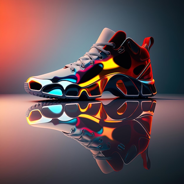 Minimalistic transhumanist sneakers model nice colors Generated By AI