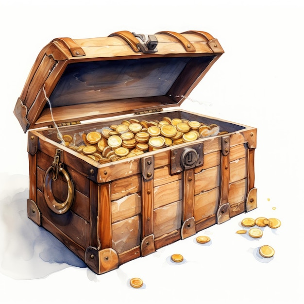 Minimalistic Treasure Box Clipart AI Generated