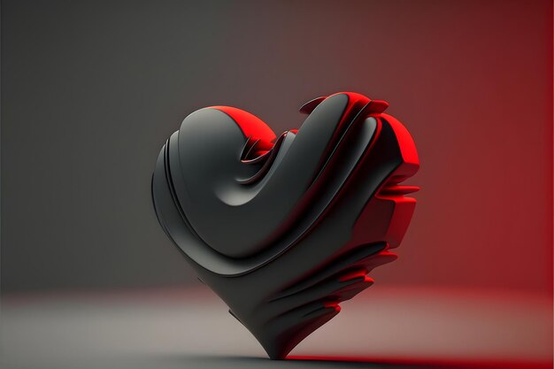 Minimalistic valentines day background with heart symbol neural network generated art