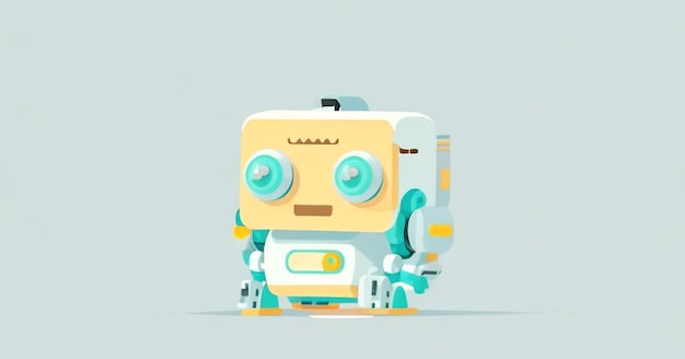 Minimalistic Vector Flat Art robot