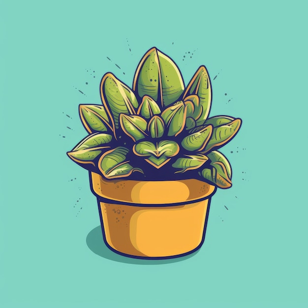 Minimalistic vector graphics of succulents