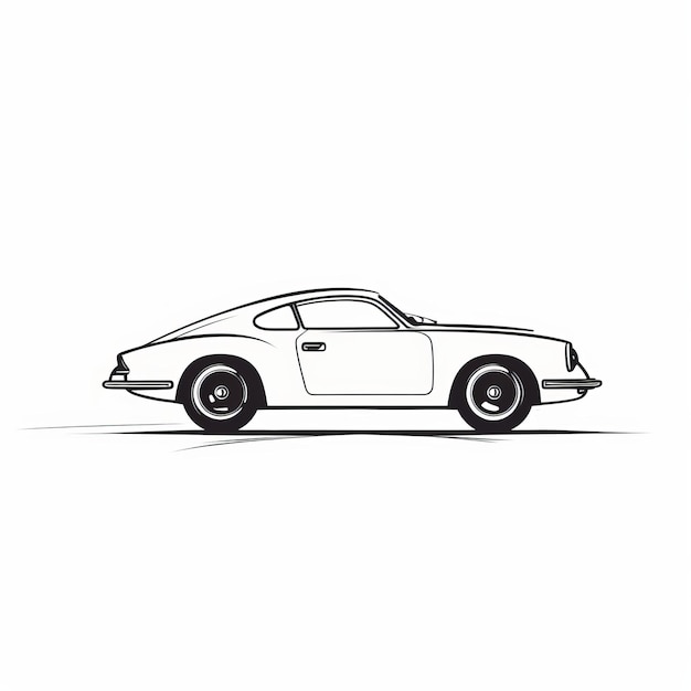 Photo minimalistic vector illustrations of porsche sports car