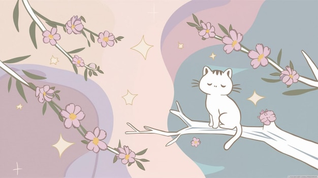 Photo a minimalistic wallpaper with a tranquil and cute aesthetic