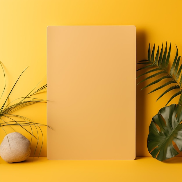 Minimalistic warm yellow background and surface for a product